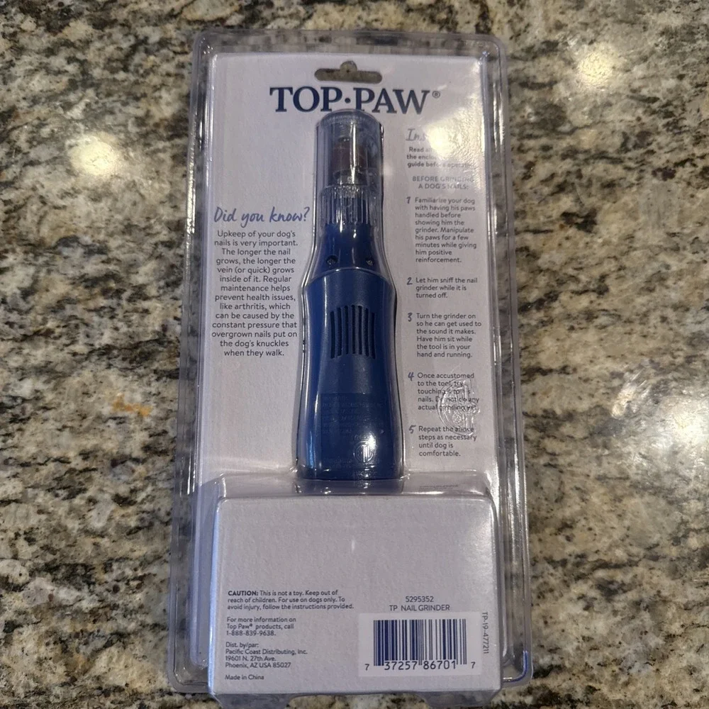 Top Paw 5295352 Corded Nail Grinder for Dogs of All Sizes Grooming New
